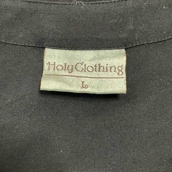 Holy Clothing Witchy Asymmetric Black Embroidered Dress Womens SZ L Gothgrunge - Picture 6 of 7